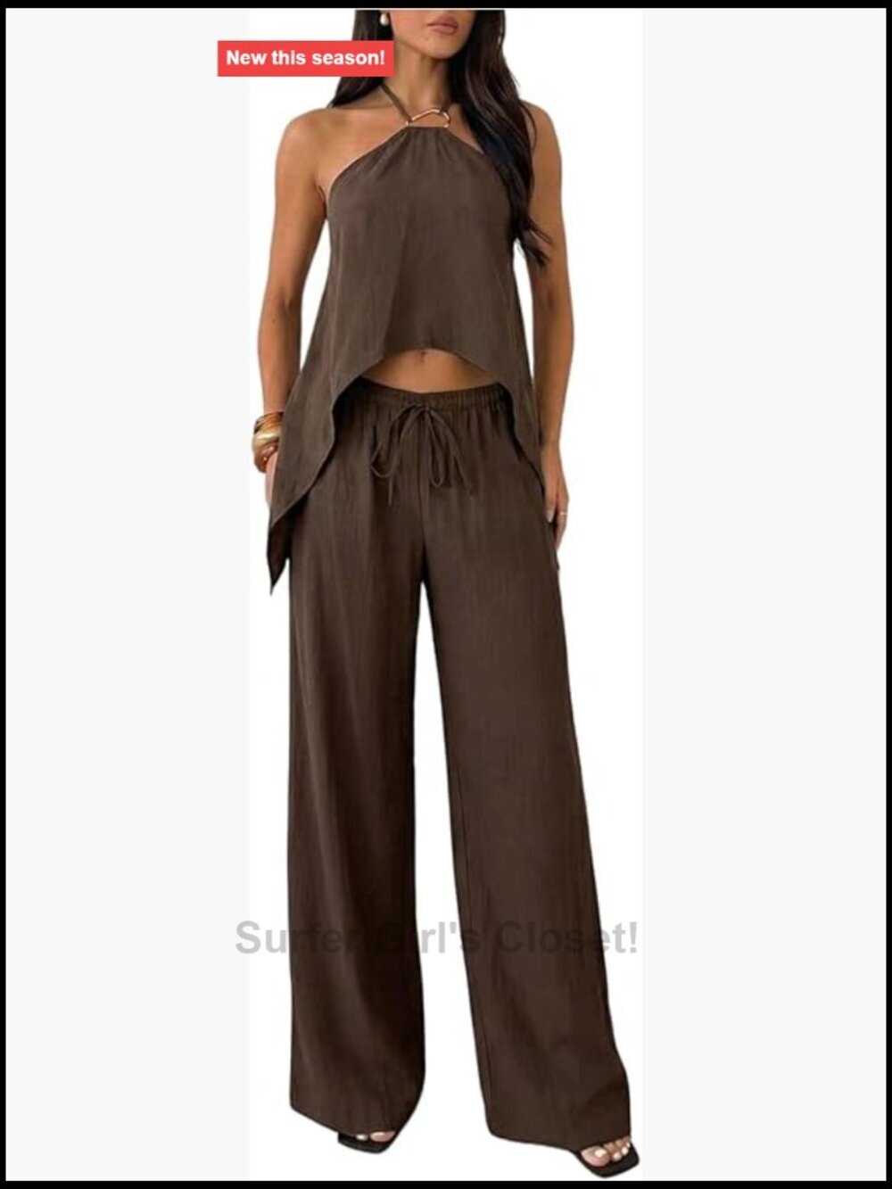 2 Piece Sleeveless Crop Top and Pants Matching Set Y2K Summer Outfit